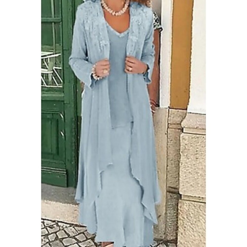Lan Ting Blue Formal Dress with Jacket